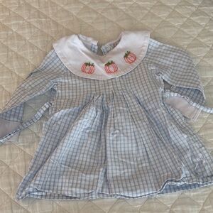 Cecil and Lou Blue and White Checkered Pumpkin Dress